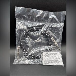 GLS Audio 6’ Instrument Amp Cable Cord 1/4”  To 1/4” Black Tweed **NEW SEALED**